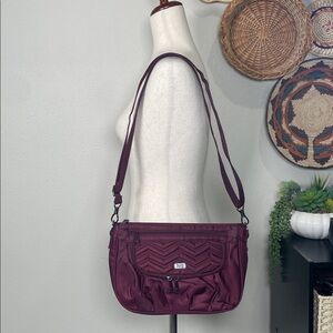Lug MAMBO Crossbody Bag Wine Nylon Pockets Lightweight Adjustable Shoulder Bag